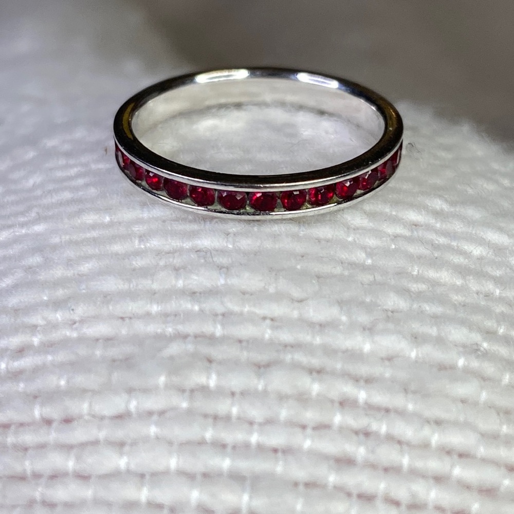 Fashion Garnet Ring in Silver Setting